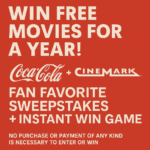 Win Free Movies for a Year! Coca-Cola Cinemark Sweepstakes + Instant Win Game 2025