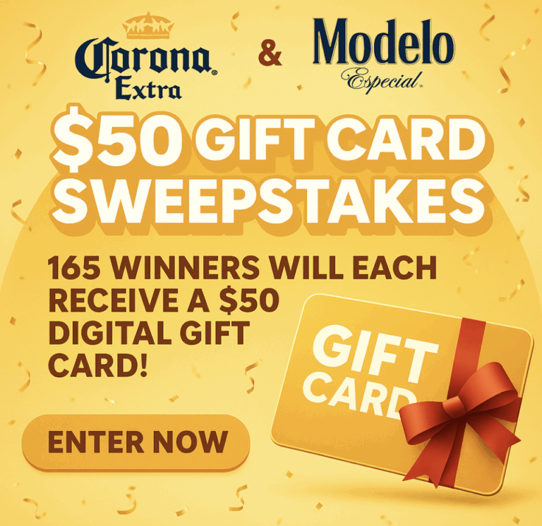 Win a $50 Gift Card in the Corona Extra & Modelo Especial Sweepstakes – Limited States!