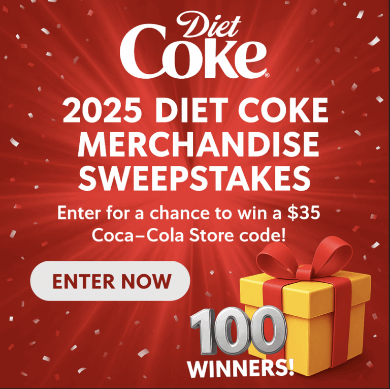 2025 Diet Coke Sweepstakes – Win $35 to Spend at the Coca-Cola Store