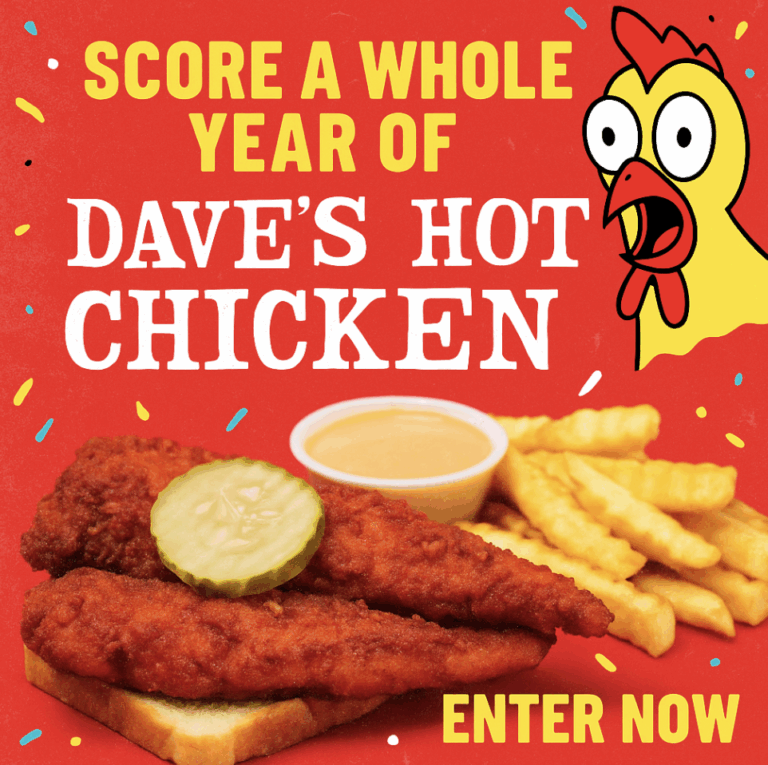Win Free Dave’s Hot Chicken for a Whole Year in This National Sweepstakes