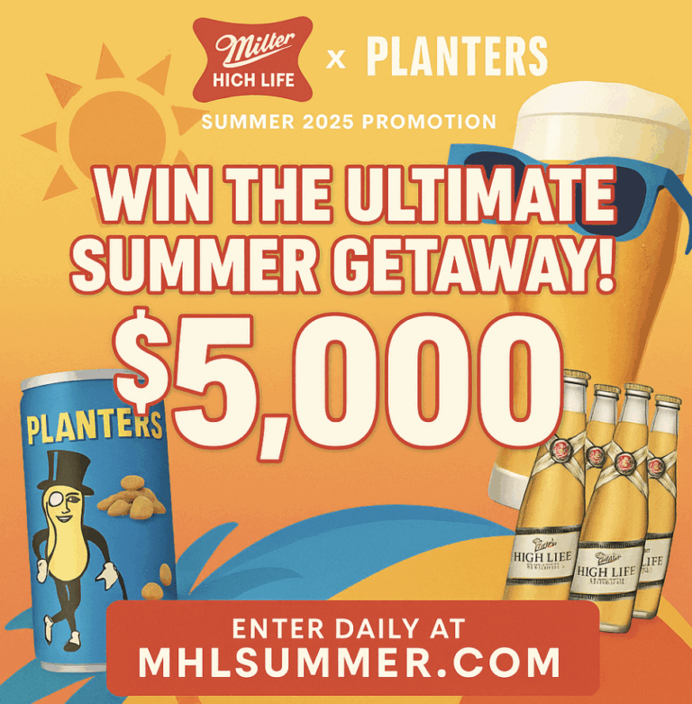 Miller High Life x PLANTERS Summer 2025 Giveaway – Instant Wins + Sweepstakes Prizes!