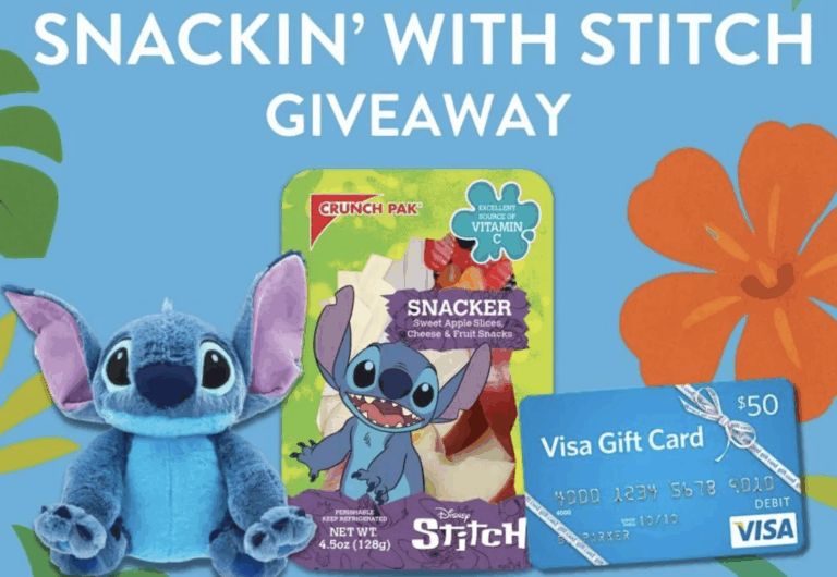 Win Stitch Prizes & Snack Packs in the 2025 Crunch Pak Snackin’ Giveaway