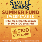 Claim $100 in the Samuel Adams® Summer Fund Sweepstakes