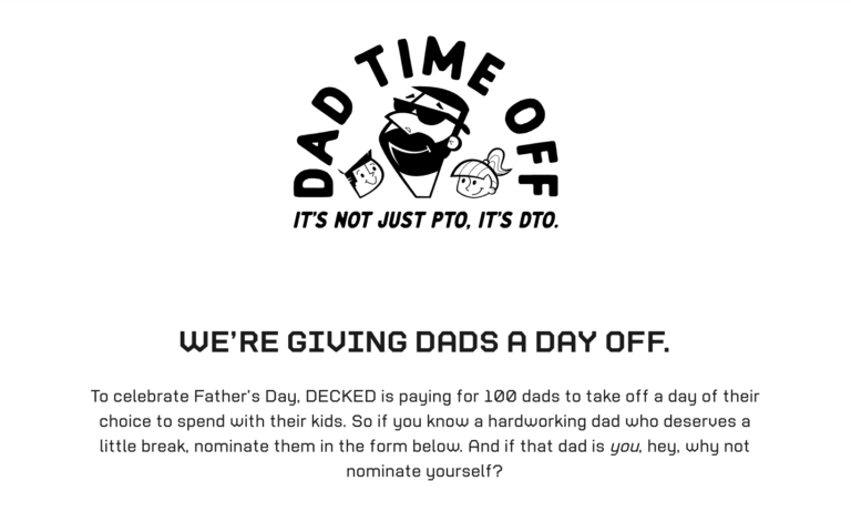 Win $500 in the DECKED Dad Time Off Contest (100 Winners!)