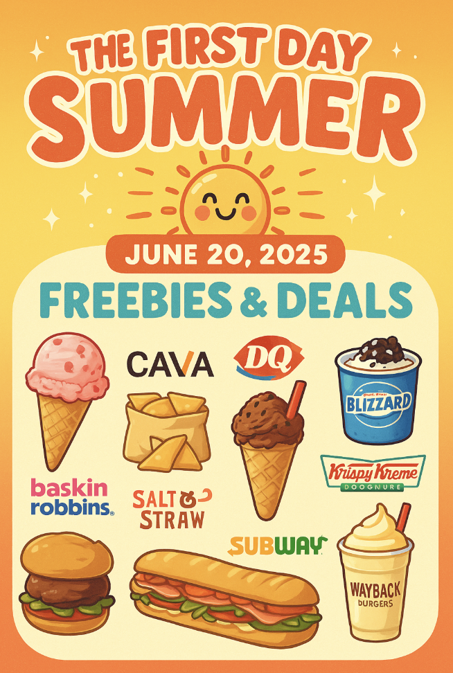 First Day of Summer Freebies & Deals 2025 (Full Brand List + How to Claim)