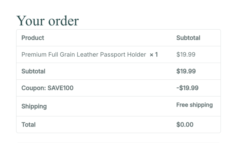 Free Leather Passport Holder