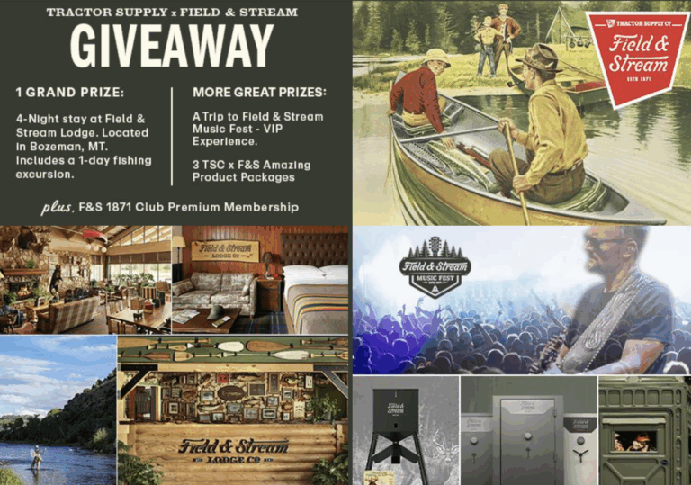 Win a Field & Stream Lodge Trip + $10K in Prizes from Tractor Supply – Limited Entry!