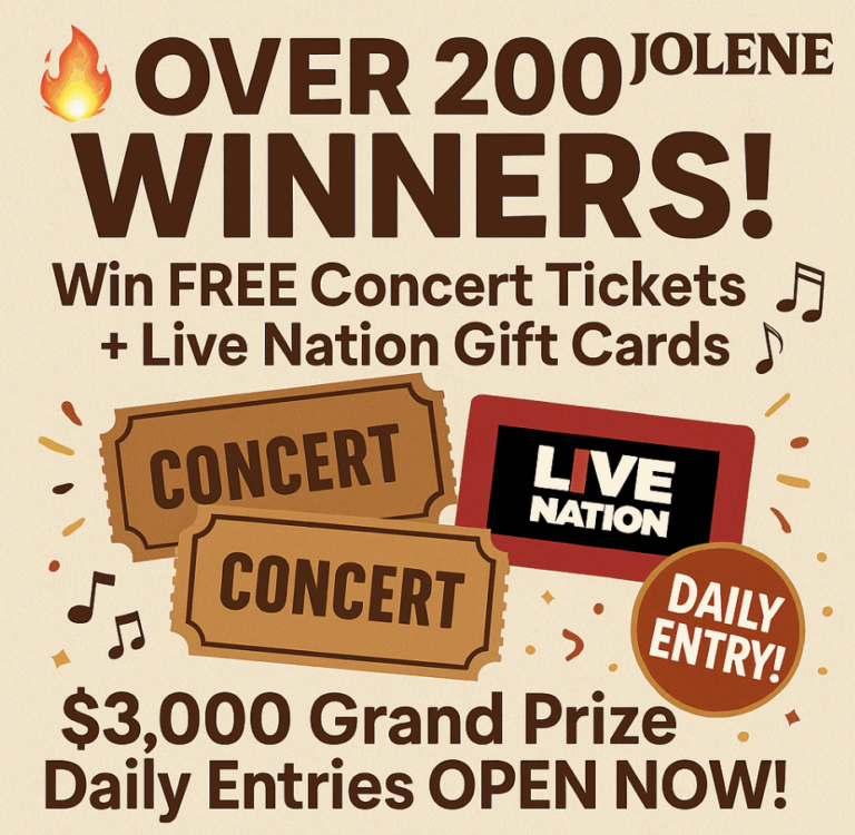 Win Concerts For a Year + $150 Live Nation Codes in Jolene Coffee Sweepstakes 2025