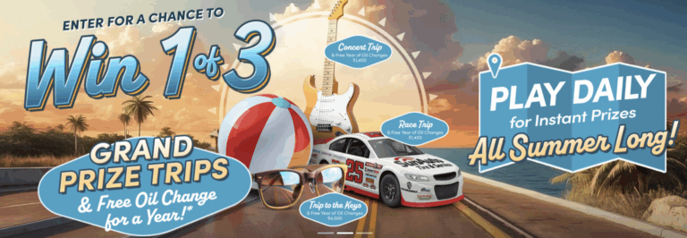 Win Free Oil Changes, Gift Cards & More in the Sun Auto Keys to Your Summer Drive Sweepstakes (Instant Win Too!)
