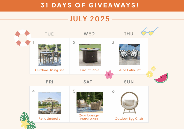 Enter the Big Summer Giveaway 2025 for Daily Prizes Like Patio Sets, Grills & a $599 Mower!