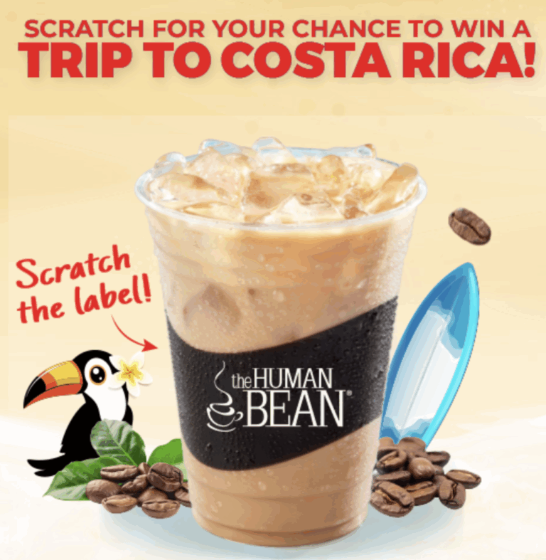 Win a Trip to Costa Rica or Free Coffee for a Month in The Human Bean Promotion (DAILY ENTRY + INSTANT WIN)