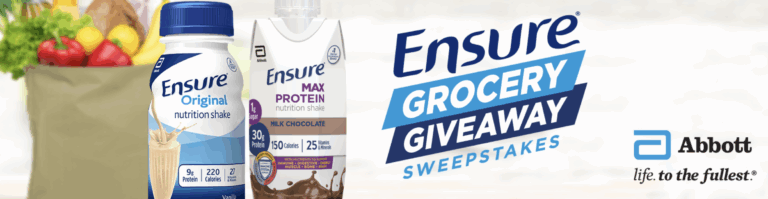 Win $10,000 or Instant Prizes in the Ensure Grocery Giveaway Sweepstakes (Daily Entry + Instant Win Game!)
