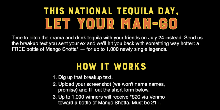Win $20 with a Breakup Text? Inside the Mango Shotta “Let Your Man-Go” Sweepstakes
