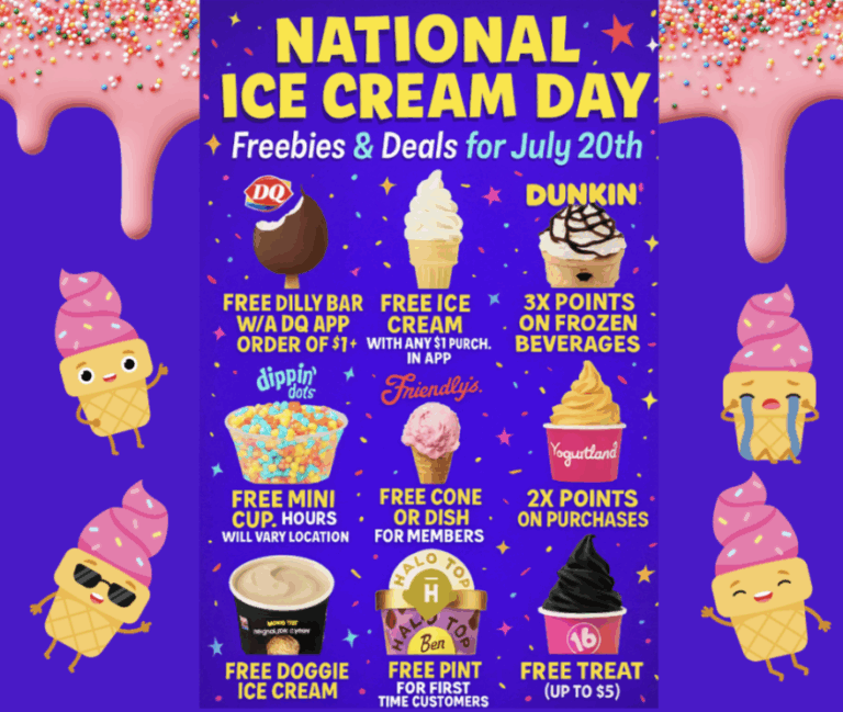 National Ice Cream Day Freebies & Deals July 20 2025