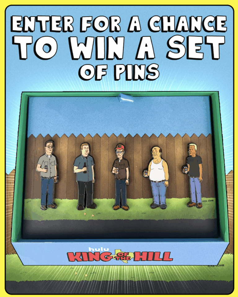 Win a Free King of the Hill Hulu SDCC Pin Set or Poster – Limited Entry Sweepstakes