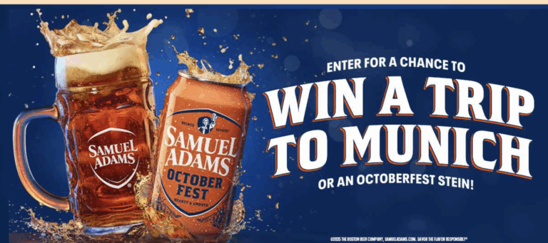 Samuel Adams Octoberfest Legendary Sweepstakes: Win a 2026 Munich Trip (One-Time Entry)