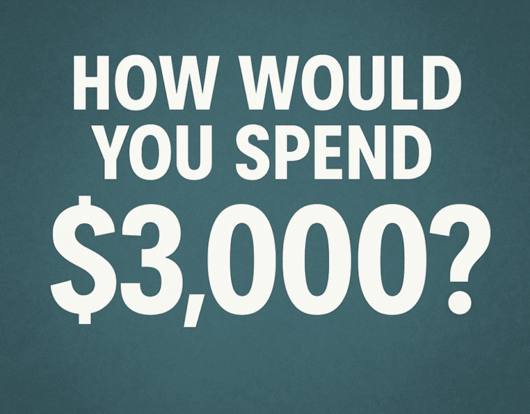 Before You Enter to Win $3,000, Let’s Make a Plan for the Prize Money