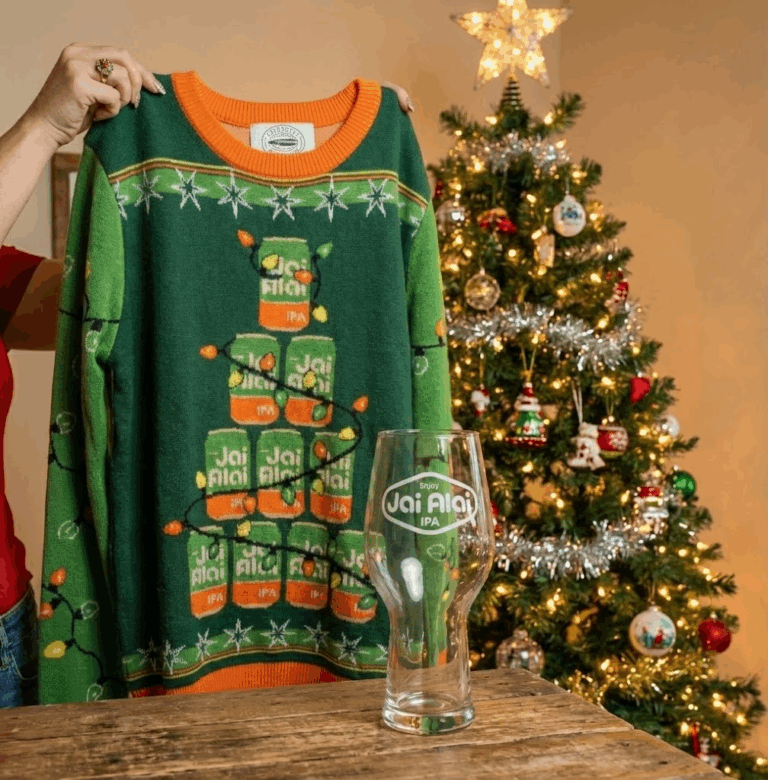 Jai Alai Days Sweepstakes: Win a Holiday Ugly Sweater and Branded Glassware
