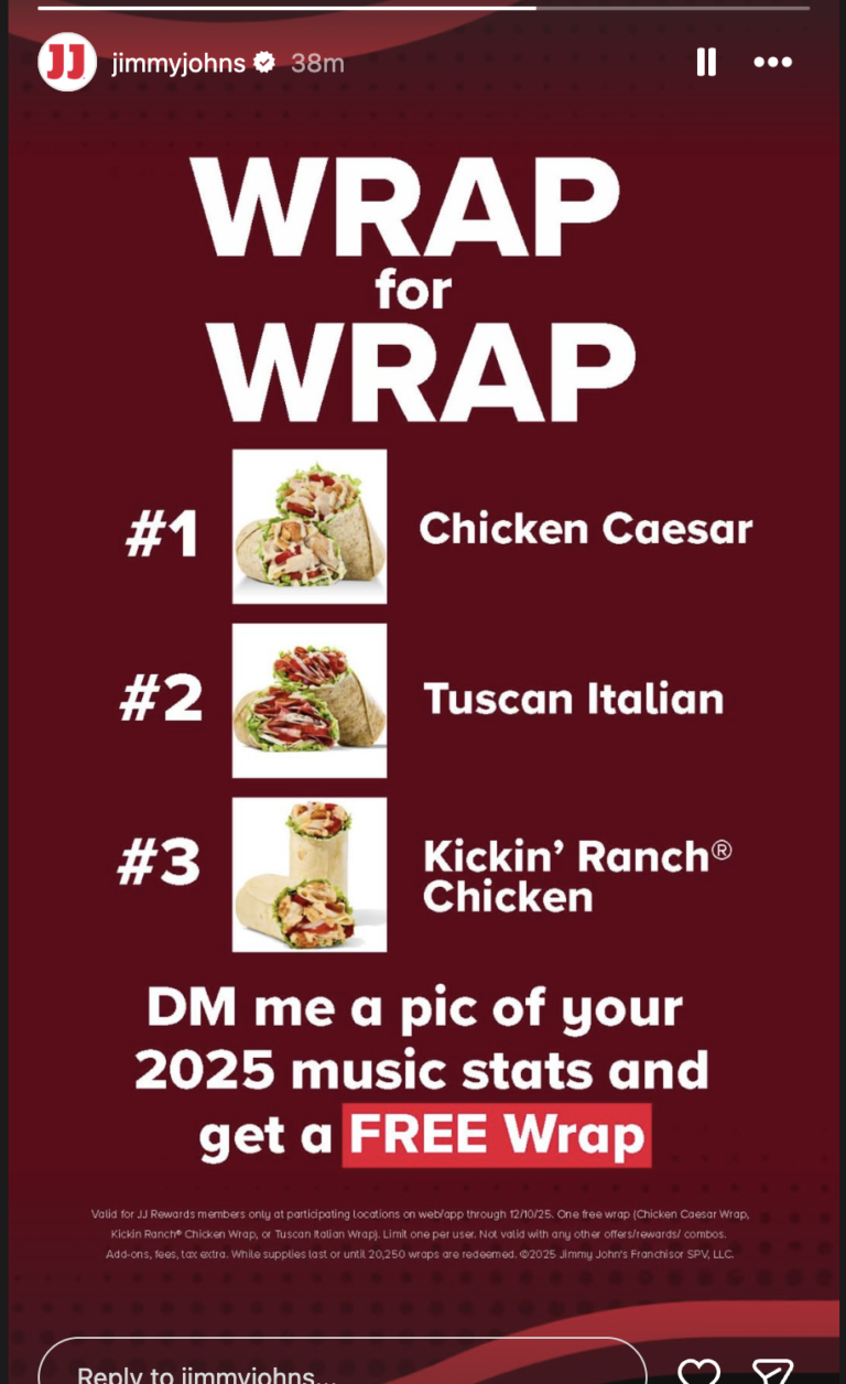 Jimmy John’s WRAP for WRAP — Get a FREE Wrap