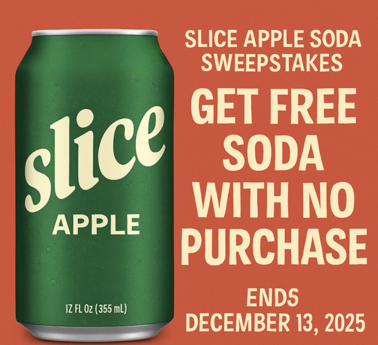 Slice Apple Soda Sweepstakes: Get Free Soda With No Purchase