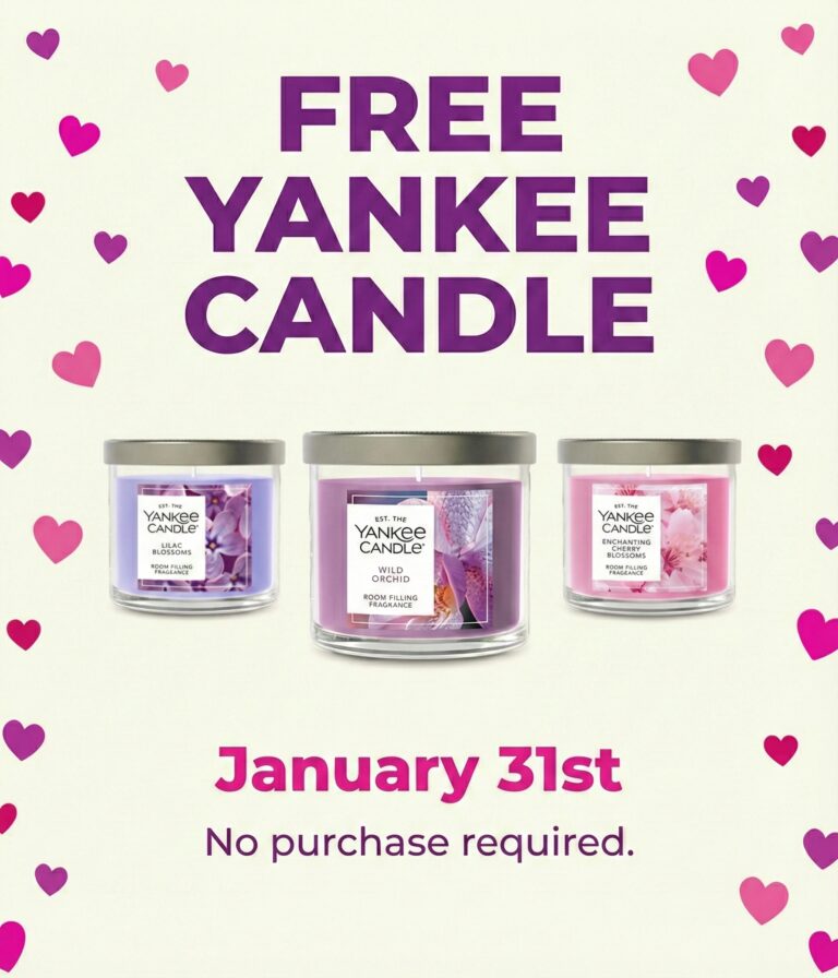 Score a FREE Yankee Candle Jan 31st – No Purchase Required
