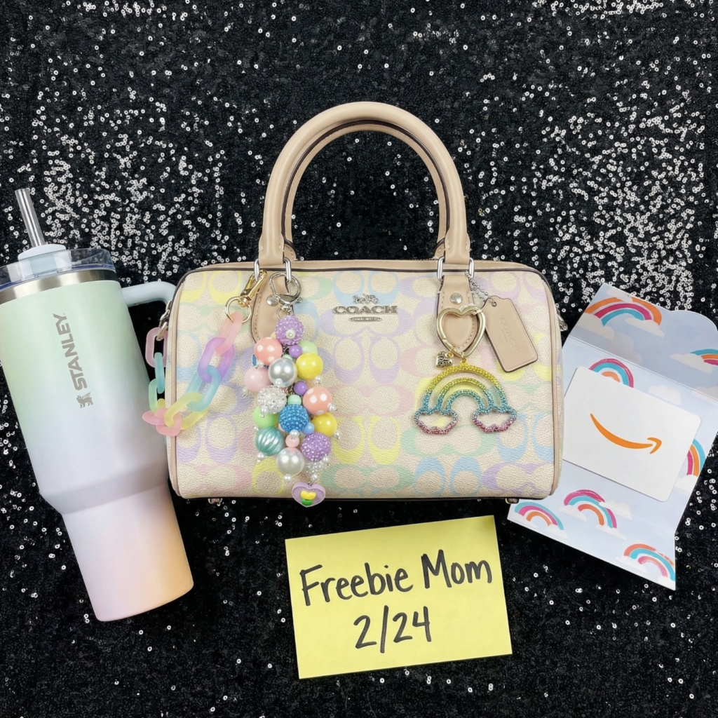 Coach bag Stanley tumbler Amazon gift card rainbow prize bundle