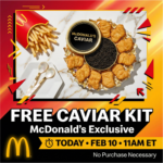 FREE McDonald’s McNugget Caviar Kits! Get Yours Before They’re Gone!