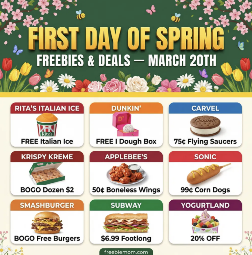 first day of spring food deals 2026