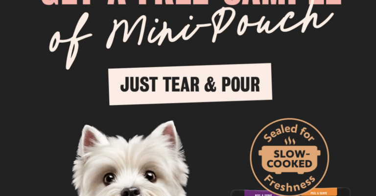 Free sample pack of CESAR® dog food 