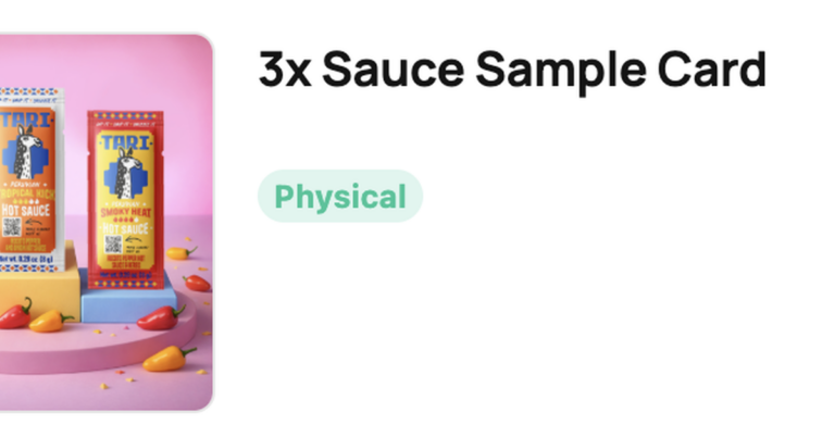 Tari Hot Sauce Sample Card — 3 Bold Peruvian Flavors Shipped to Your Door! 🌶️