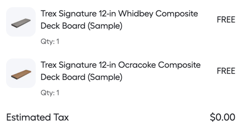 FREEBIE ALERT: Up to 3 FREE Trex Decking Samples + FREE Shipping