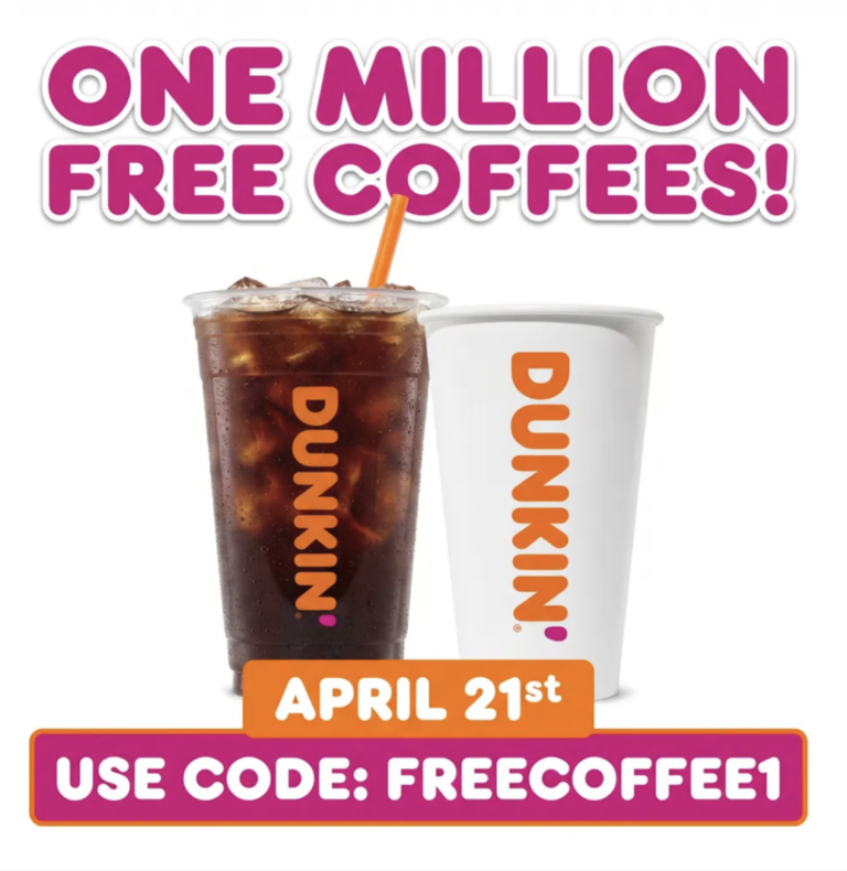 Dunkin’ Is Giving Away Free Coffee on April 21st