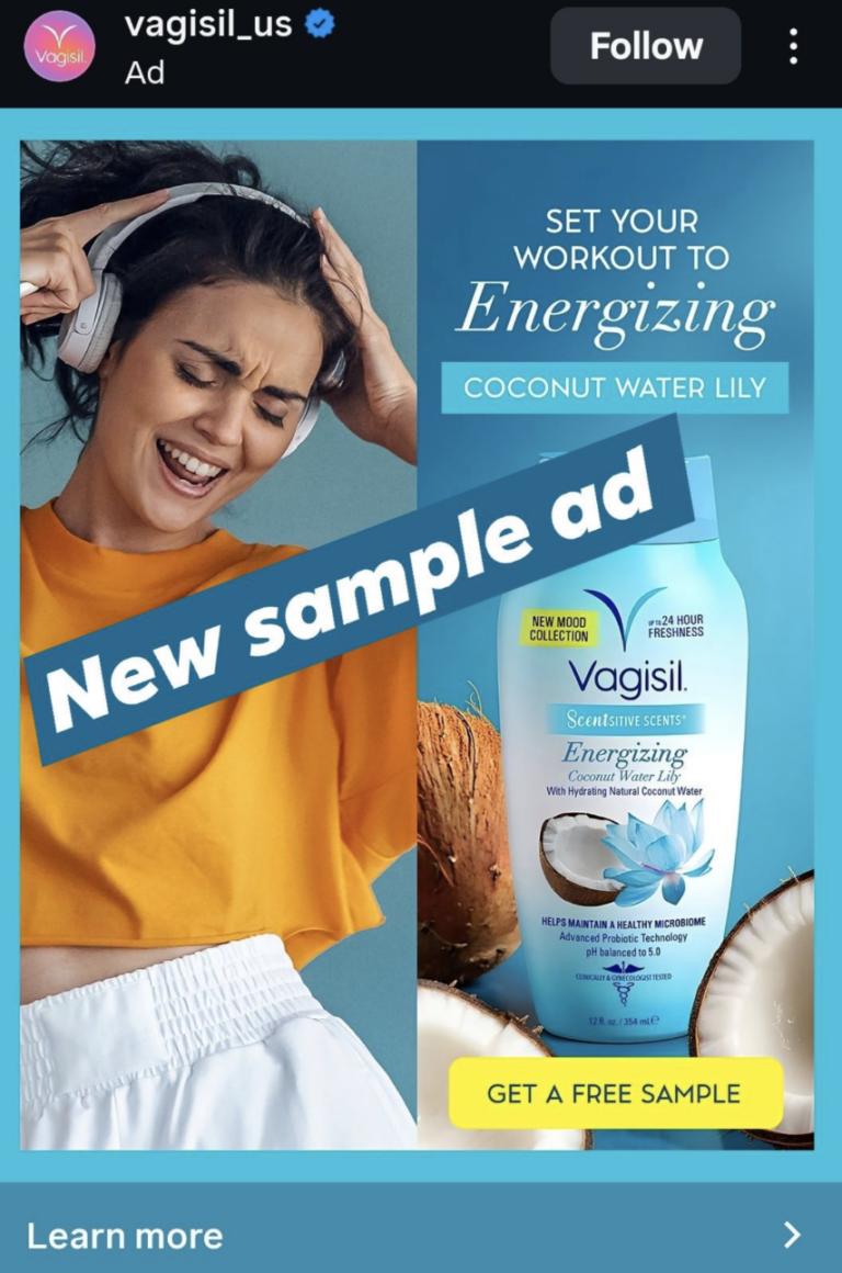 Possible Free Vagisil Sample Showing as an AD
