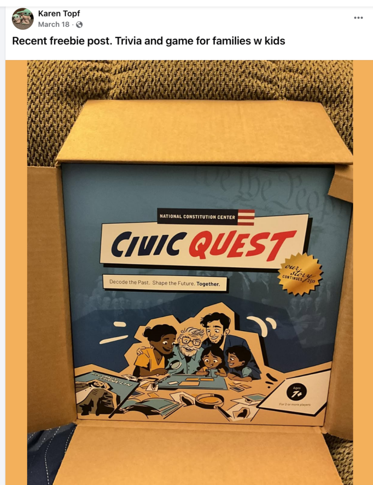 Free Civic Quest Box – $40 Game (UPDATE NEW TRIAL PURSUIT GAME)