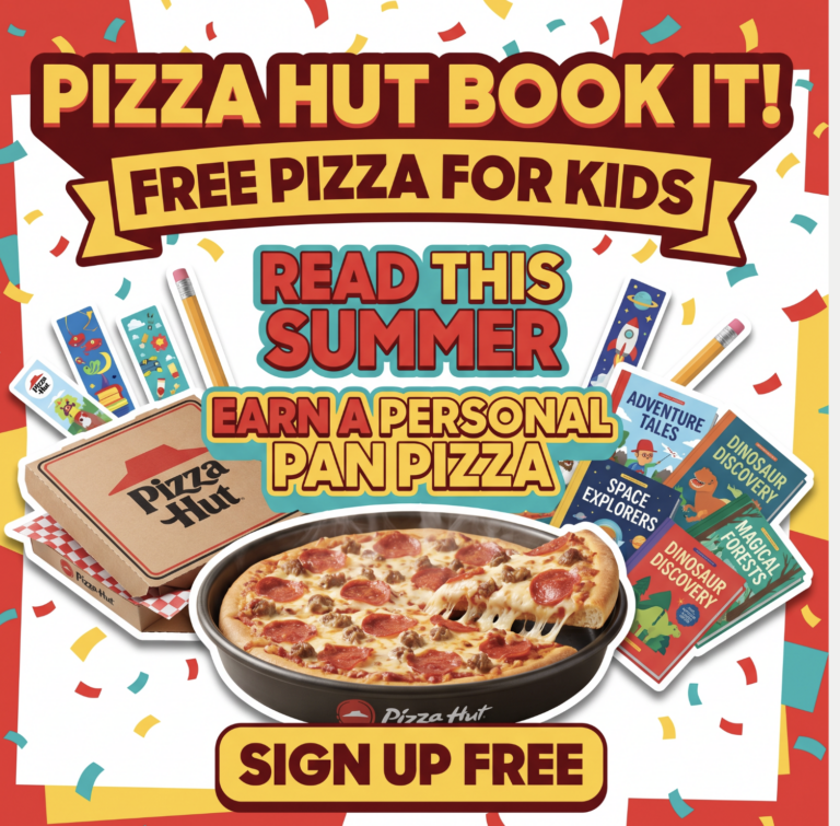 Free Personal Pan Pizza For Kids – Pizza Hut BOOK IT! Summer Program