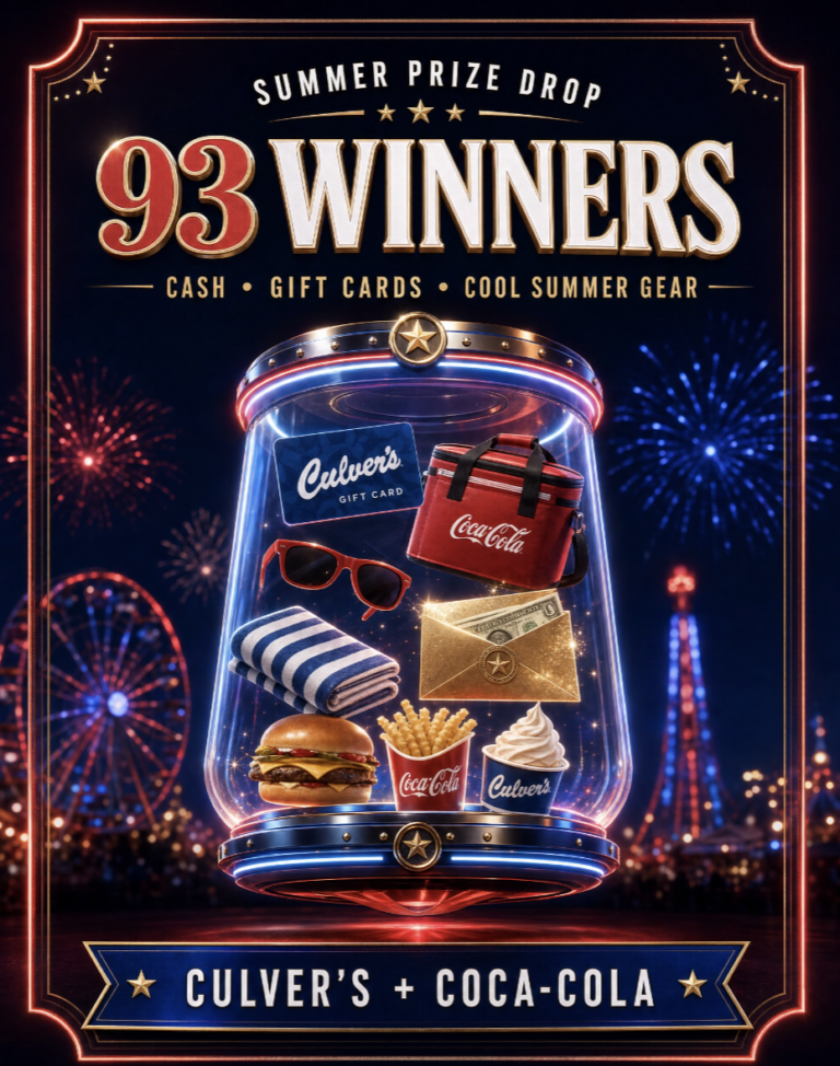 Culver’s Journey to Delicious Sweepstakes: Win $10,000 Cash or 1