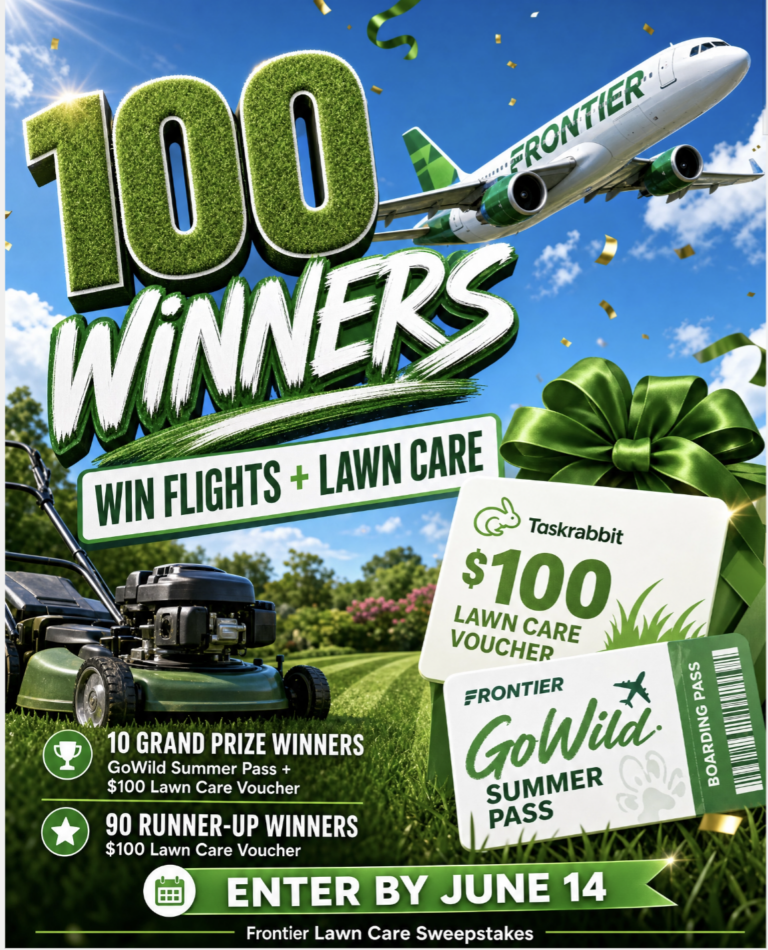 Win Big with Frontier Airlines Lawncare Sweepstakes!