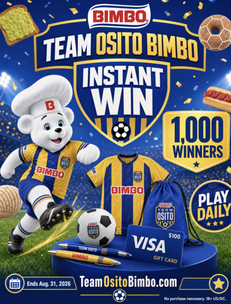 Team Osito Bimbo Instant Win: $150 Gift Cards & Merch