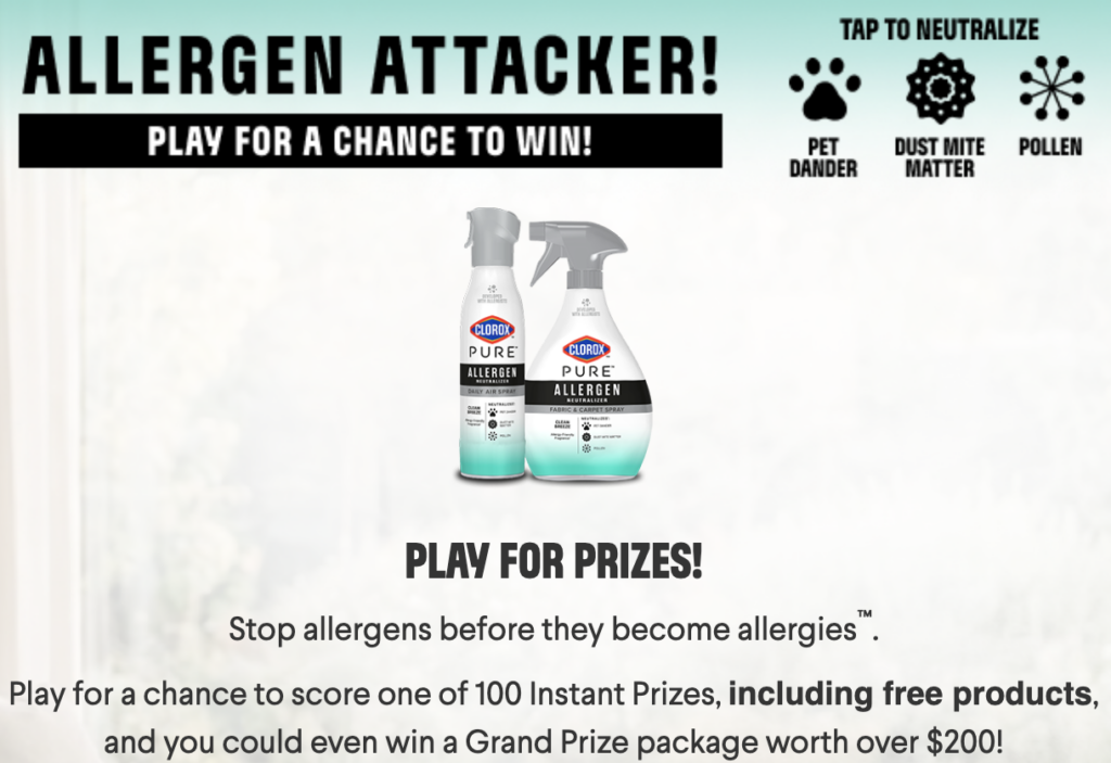 2026 Clorox PURE Allergen Attacker Instant Win & Sweepstakes