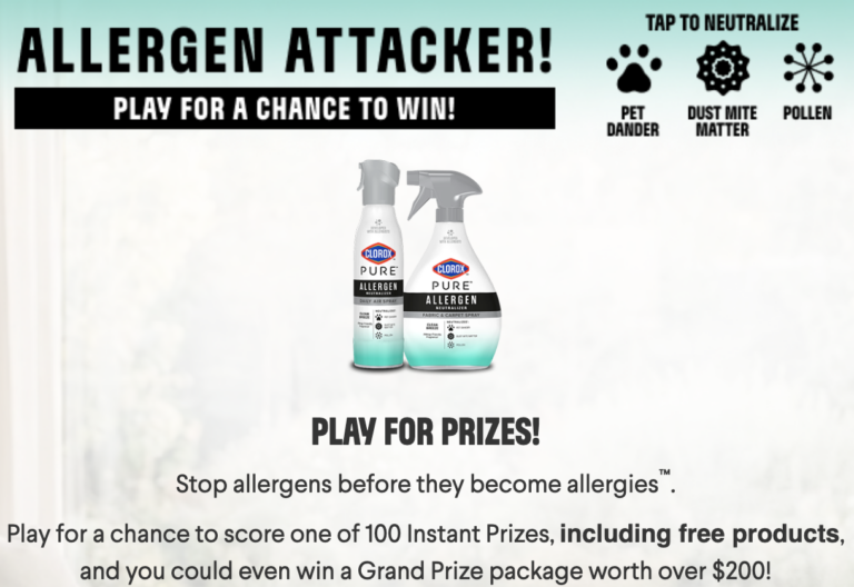 2026 Clorox PURE Allergen Attacker Instant Win & Sweepstakes