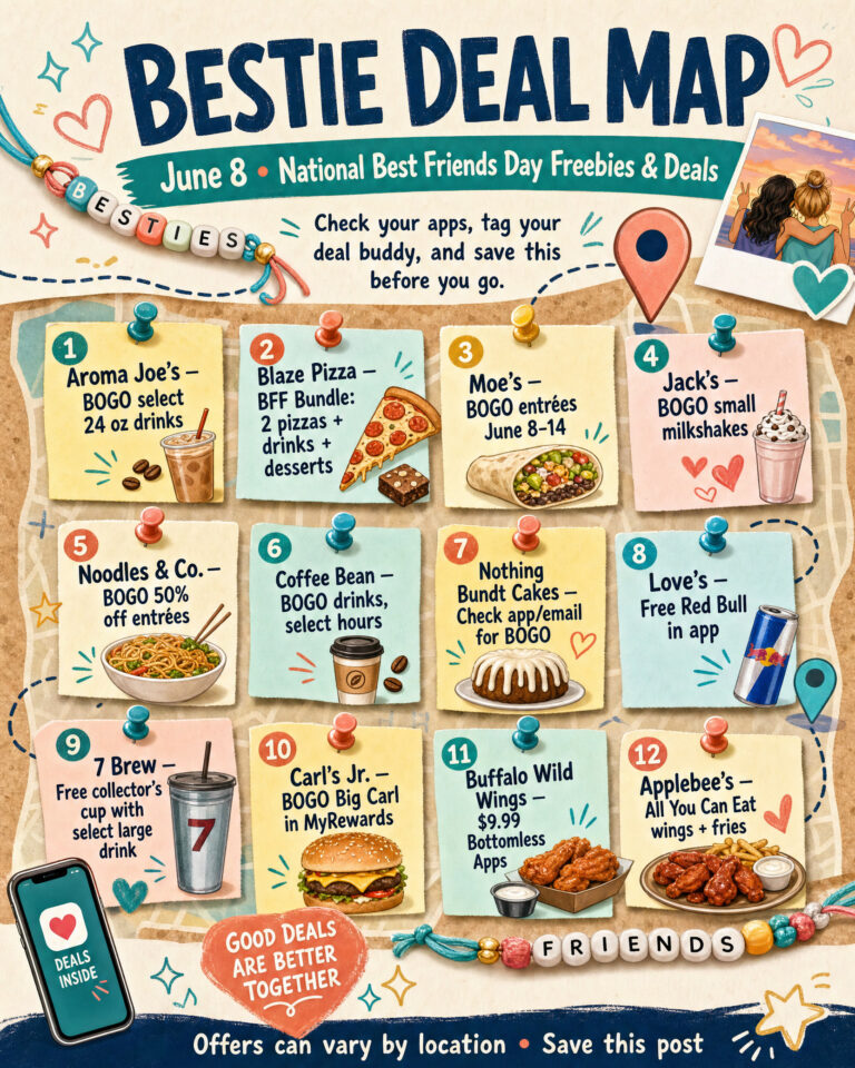 National Best Friends Day 2026 Freebies & Deals: BOGO Food, Free Drinks & More