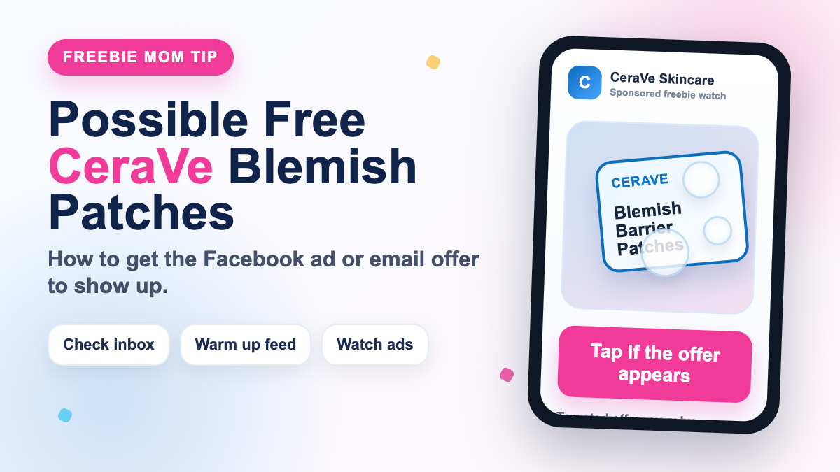 Possible free CeraVe Blemish Barrier Patches Facebook ad tip