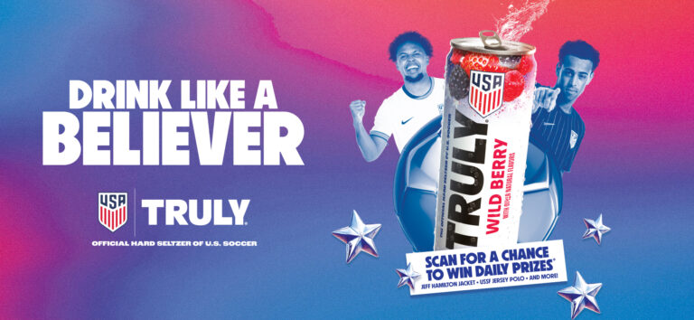Win a Scarf, 12-pack of koozies, USSF in the Truly Shoot & Score Instant