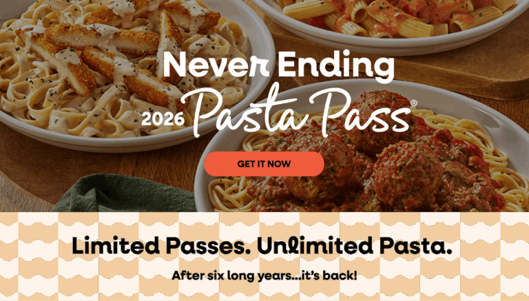 Olive Garden Never Ending Pasta Pass 2026: $100 Pass Returns July 16