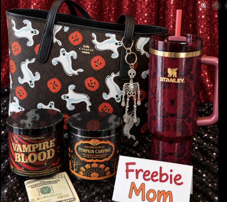 Win a Coach Bag, Stanley Tumbler and $20 in the Freebie Mom Halloween Giveaway
