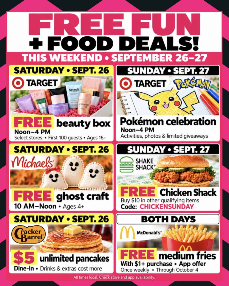 Free Things to Do This Weekend + Food Deals: Sept. 26–27