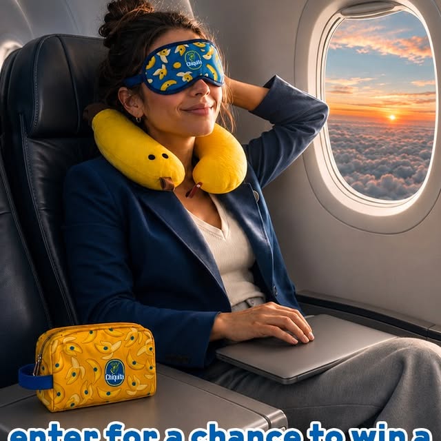 400 Winners Get a Chiquita Neck Pillow, Eye Mask and Beauty Pouch in This Travel Kit