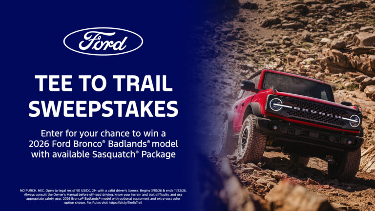 Ford Tee-to-Trail: Win a Bronco + a Golf Trip for Four