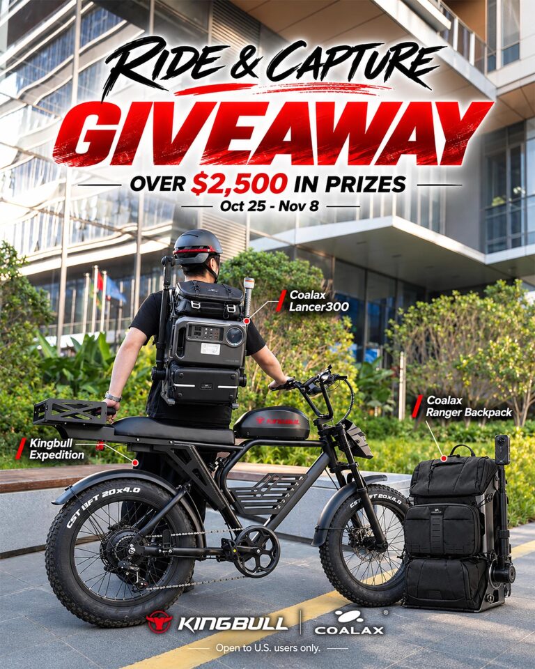 Kingbull Giveaway: Win an E-Bike or Coalax Backpack
