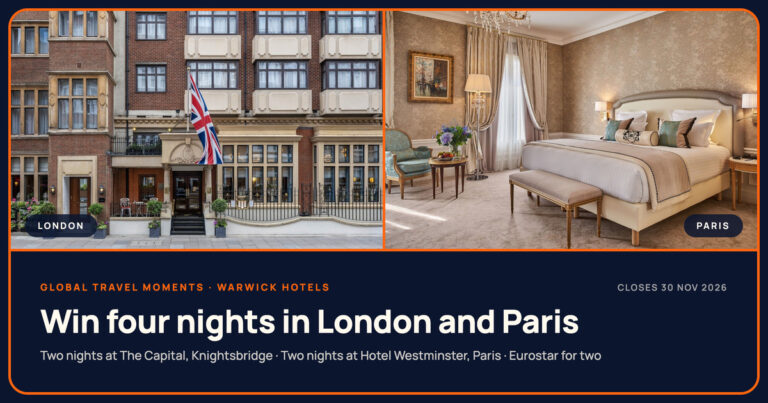 Win a $4,000 London & Paris Hotel Getaway for Two!